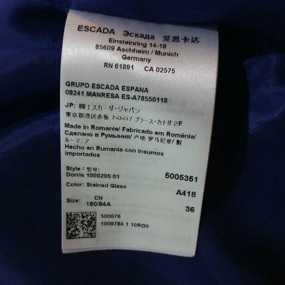 Escada Sport Midnight Blue Drape Sleeve Dress - Picture 7 of 8
